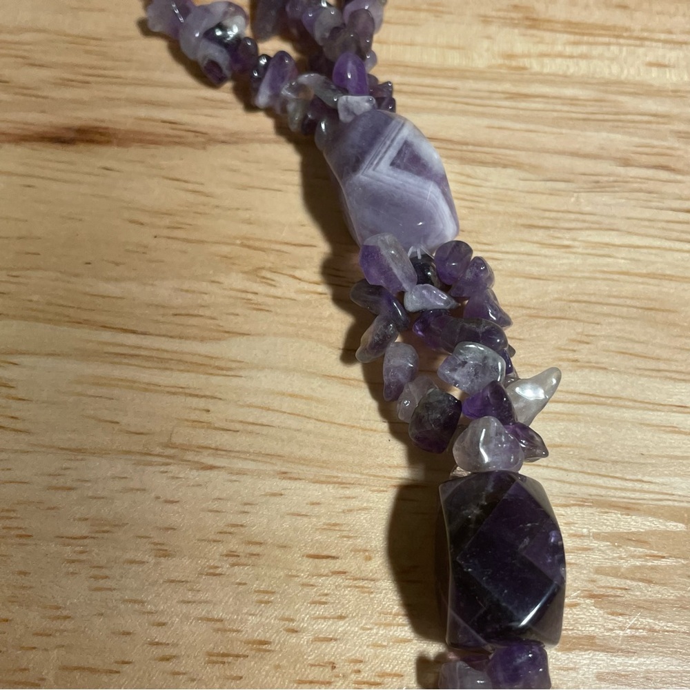 Natural Amethyst Multilayer Statement Necklace - image 5